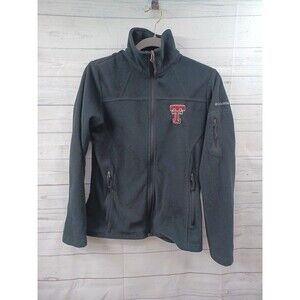 Columbia Sweater Jacket Texas Tech Womens S Black Fleece Full Zip Pockets